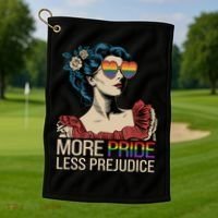 More Pride Less Prejudice Pride Month LGBTQ  Golf Towel thumb 1