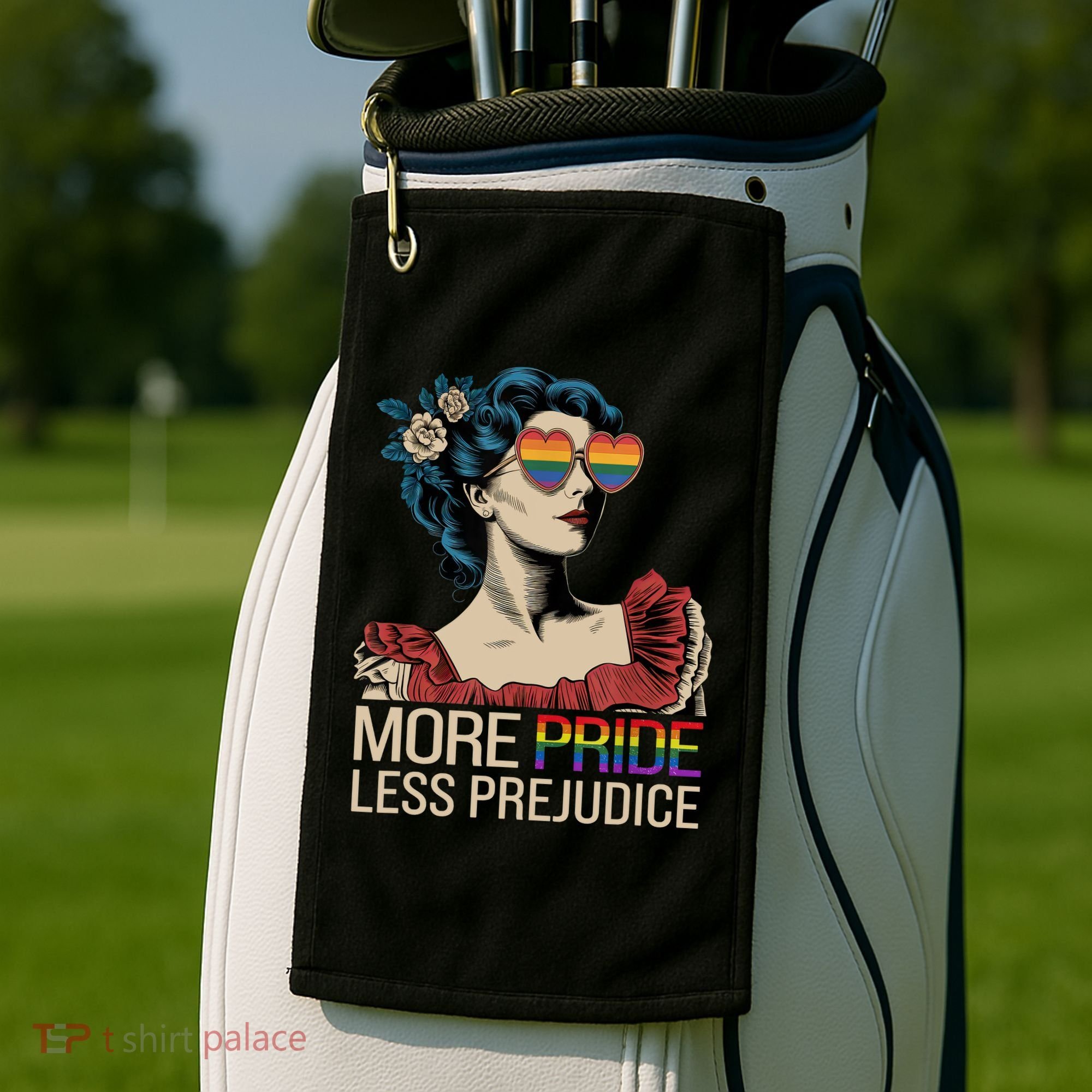 More Pride Less Prejudice Pride Month LGBTQ  Golf Towel