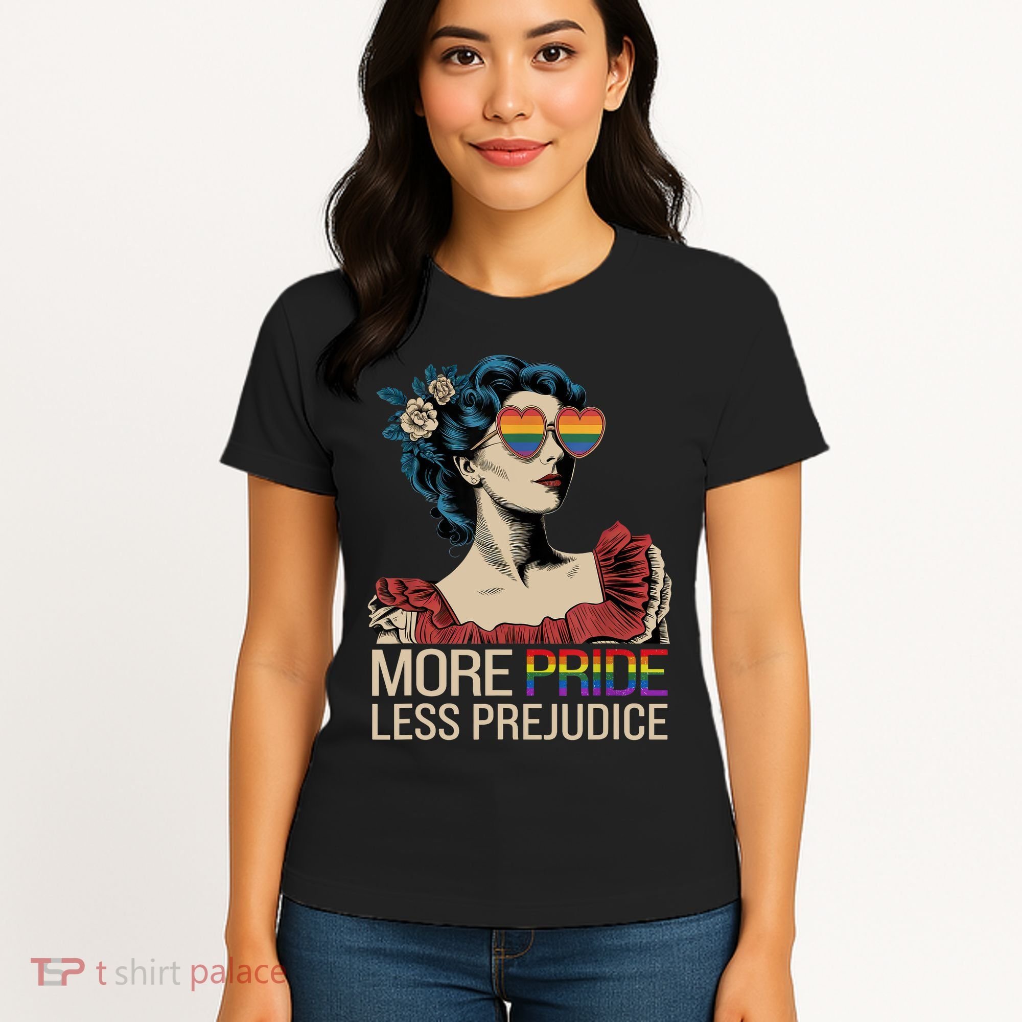 More Pride Less Prejudice Pride Month LGBTQ  Women's T-Shirt