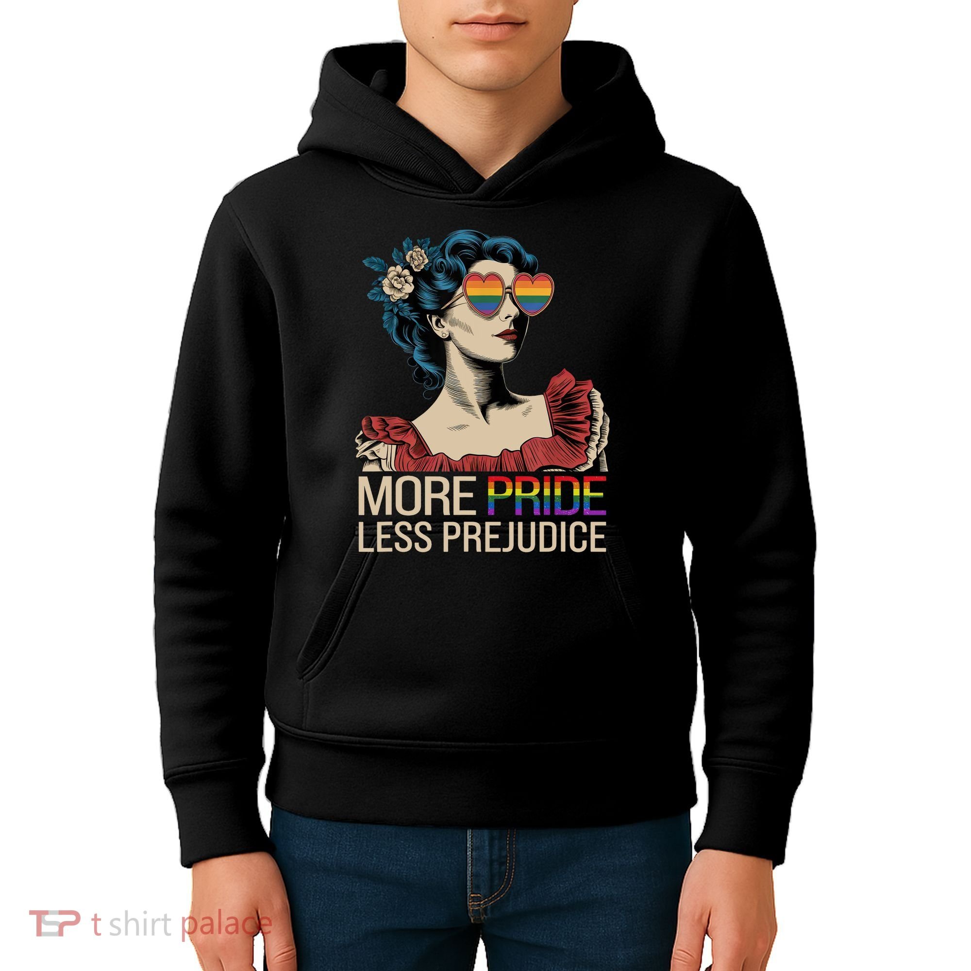 More Pride Less Prejudice Pride Month LGBTQ  Kids Hoodie