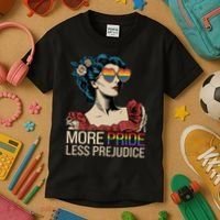 More Pride Less Prejudice Pride Month LGBTQ  Kids T-Shirt thumb 3
