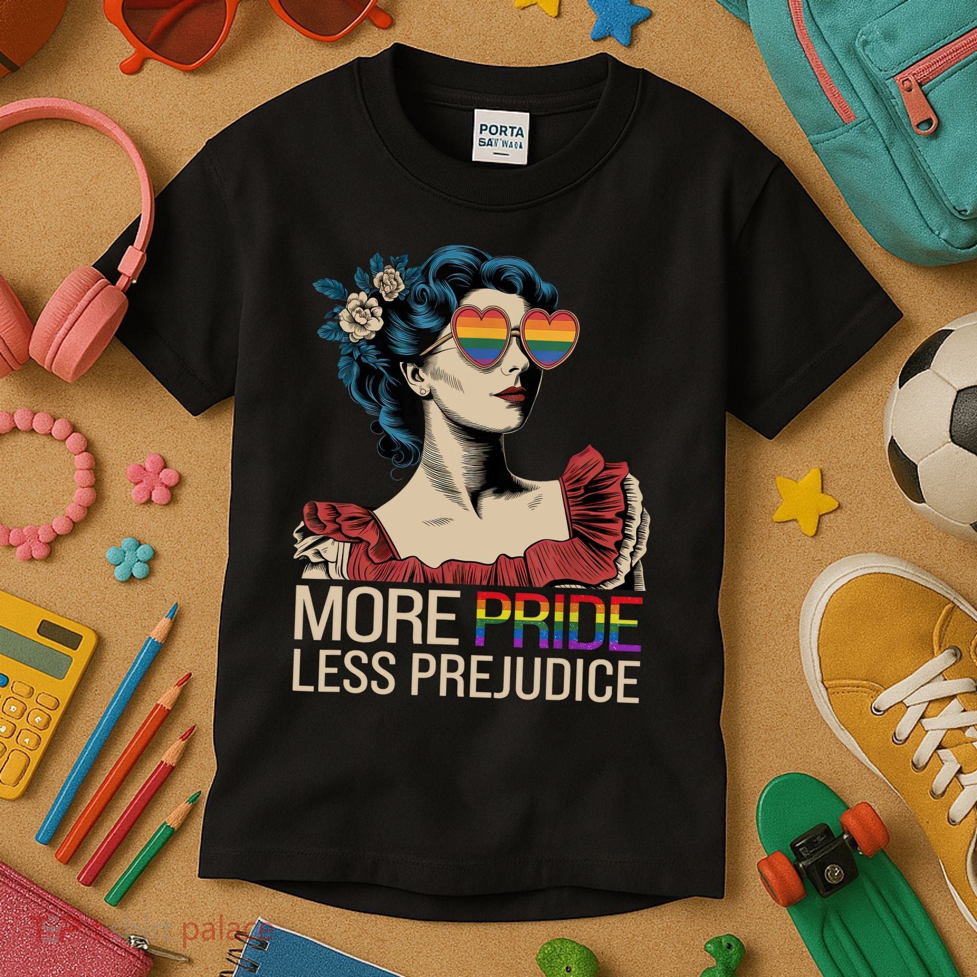 More Pride Less Prejudice Pride Month LGBTQ  Kids T-Shirt