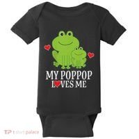 My Poppop Loves Me For Grandson Baby Bodysuit thumb 0
