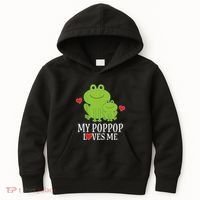 My Poppop Loves Me For Grandson Kids Hoodie thumb 0