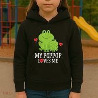 My Poppop Loves Me For Grandson Kids Hoodie thumb 3