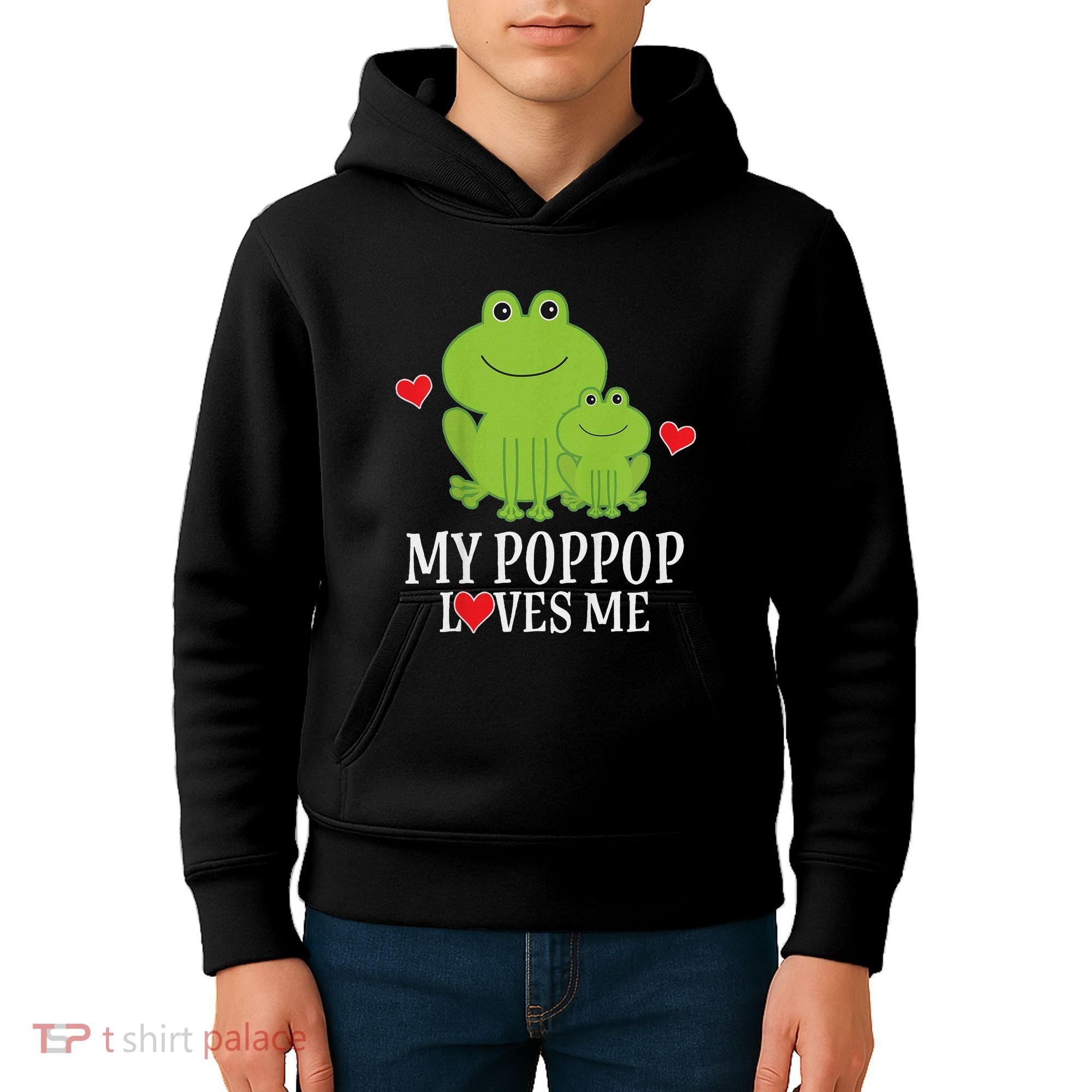 My Poppop Loves Me For Grandson Kids Hoodie