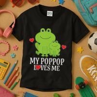 My Poppop Loves Me For Grandson Kids T-Shirt thumb 3