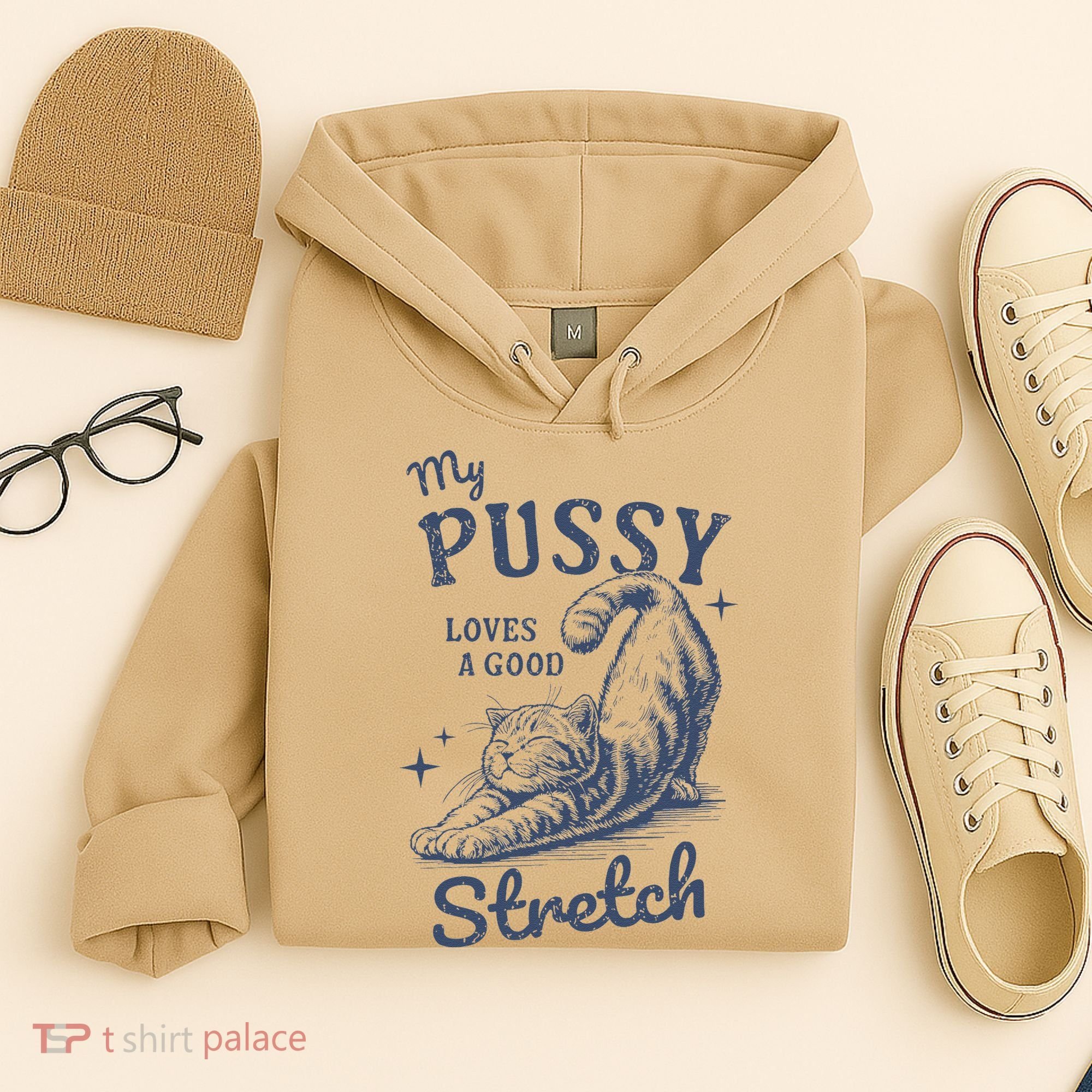 My Pussy Love A Good Stretch Funny Raunchy Cat Meme Hoodie