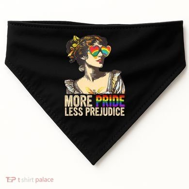 More Pride Less Prejudice Lgbtq Rainbow USA-Made Doggie Bandana