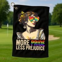 More Pride Less Prejudice Lgbtq Rainbow Golf Towel thumb 1