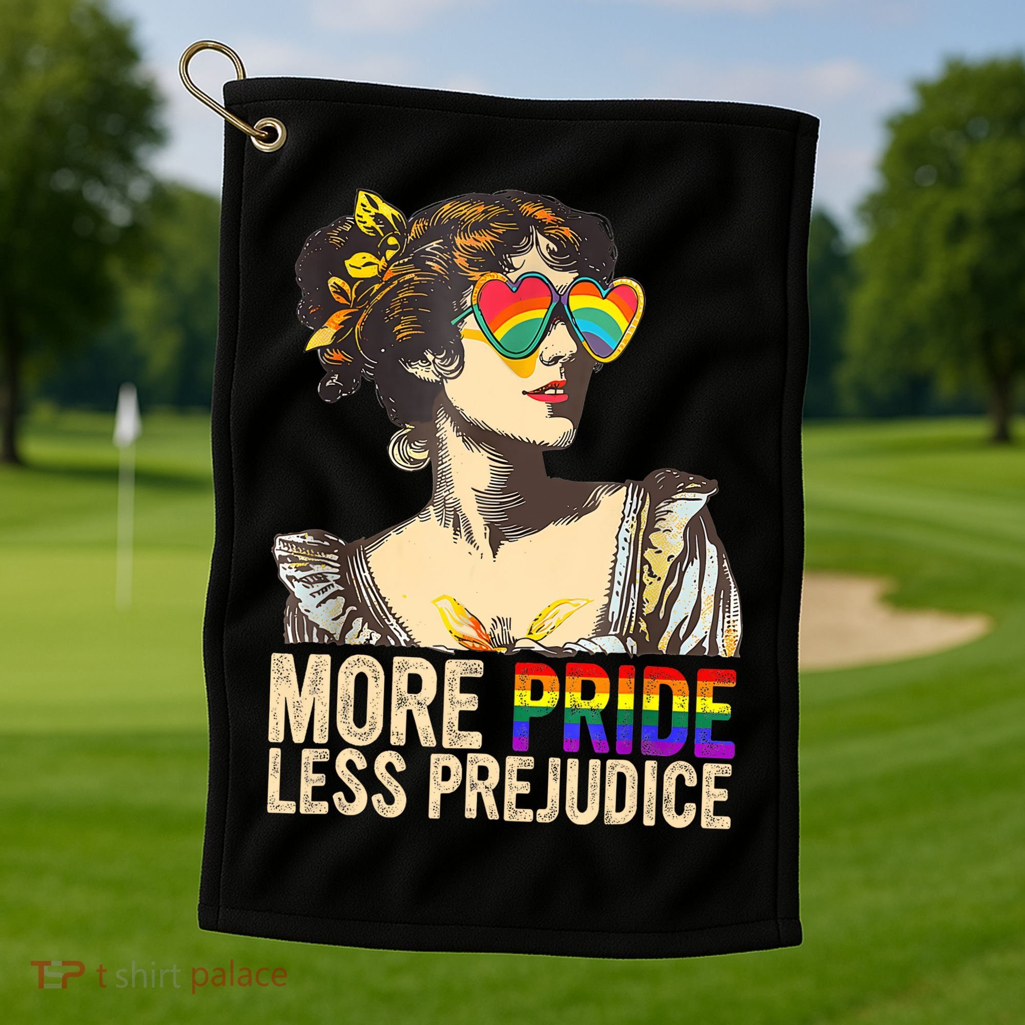 More Pride Less Prejudice Lgbtq Rainbow Golf Towel