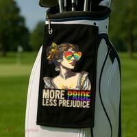 More Pride Less Prejudice Lgbtq Rainbow Golf Towel thumb 2