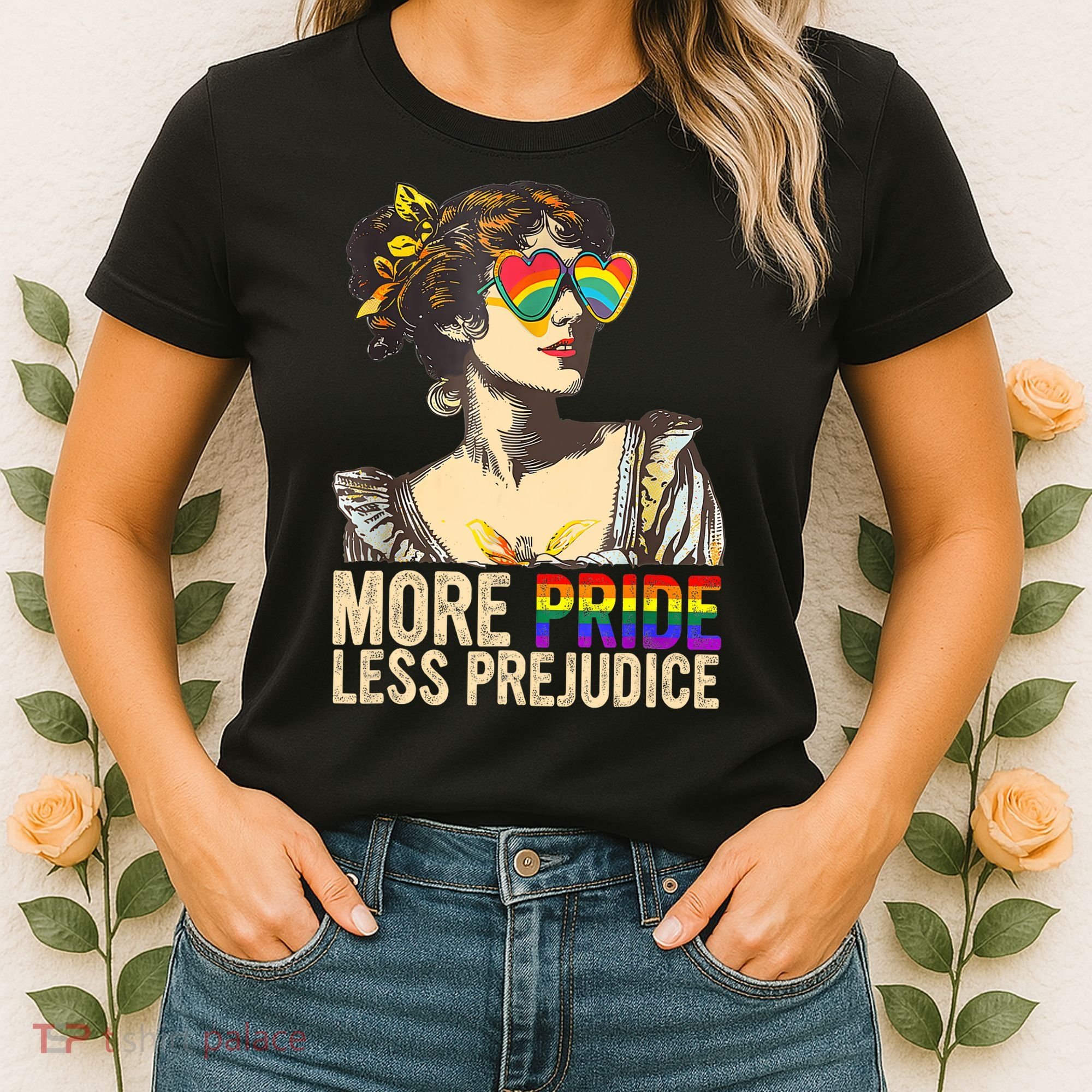 More Pride Less Prejudice Lgbtq Rainbow Women's T-Shirt