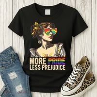 More Pride Less Prejudice Lgbtq Rainbow Women's T-Shirt thumb 3