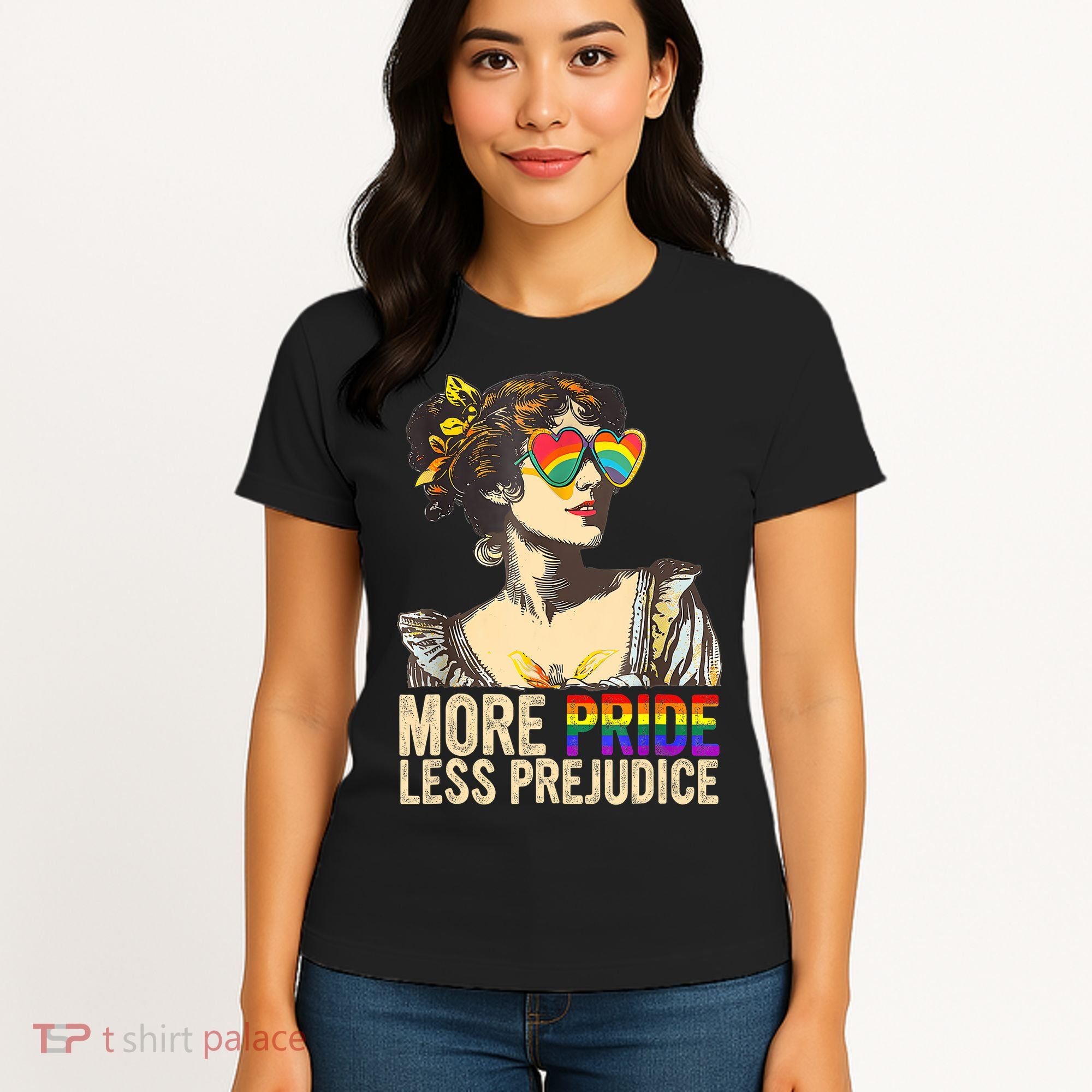 More Pride Less Prejudice Lgbtq Rainbow Women's T-Shirt