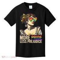 More Pride Less Prejudice Lgbtq Rainbow Kids T-Shirt thumb 0
