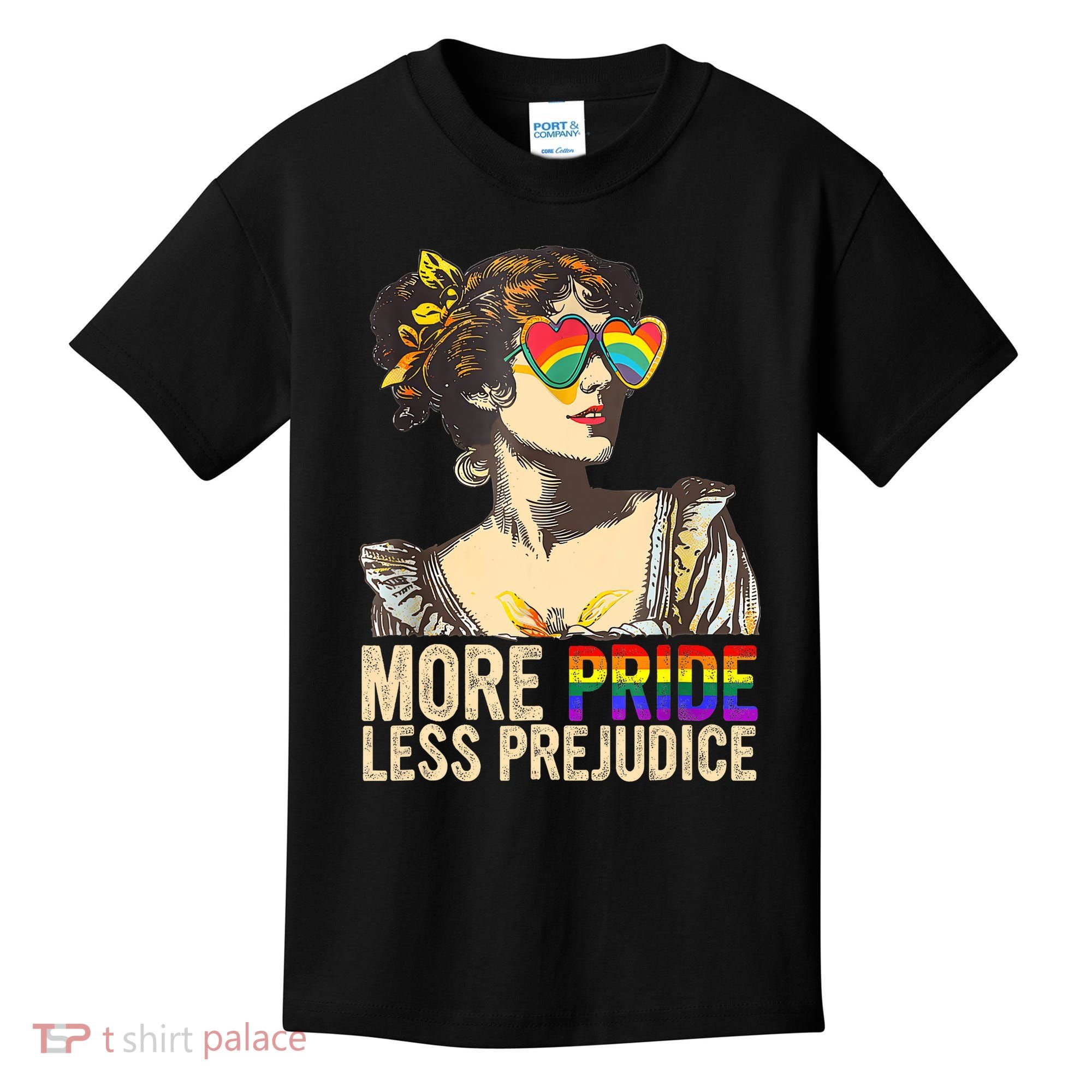 More Pride Less Prejudice Lgbtq Rainbow Kids T-Shirt