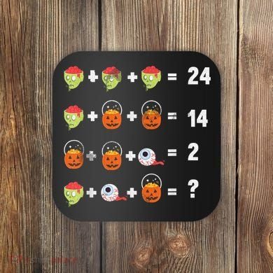 Math Puzzle Lazy DIY Halloween Costume Teacher Student Kids Coaster