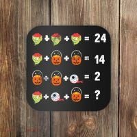 Math Puzzle Lazy DIY Halloween Costume Teacher Student Kids Coaster thumb 0