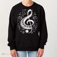 Musician Pianist Music Notes Keyboard Treble Clef Piano Women's Sweatshirt thumb 0