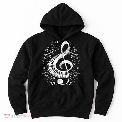 Musician Pianist Music Notes Keyboard Treble Clef Piano Hoodie