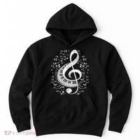 Musician Pianist Music Notes Keyboard Treble Clef Piano Hoodie thumb 0