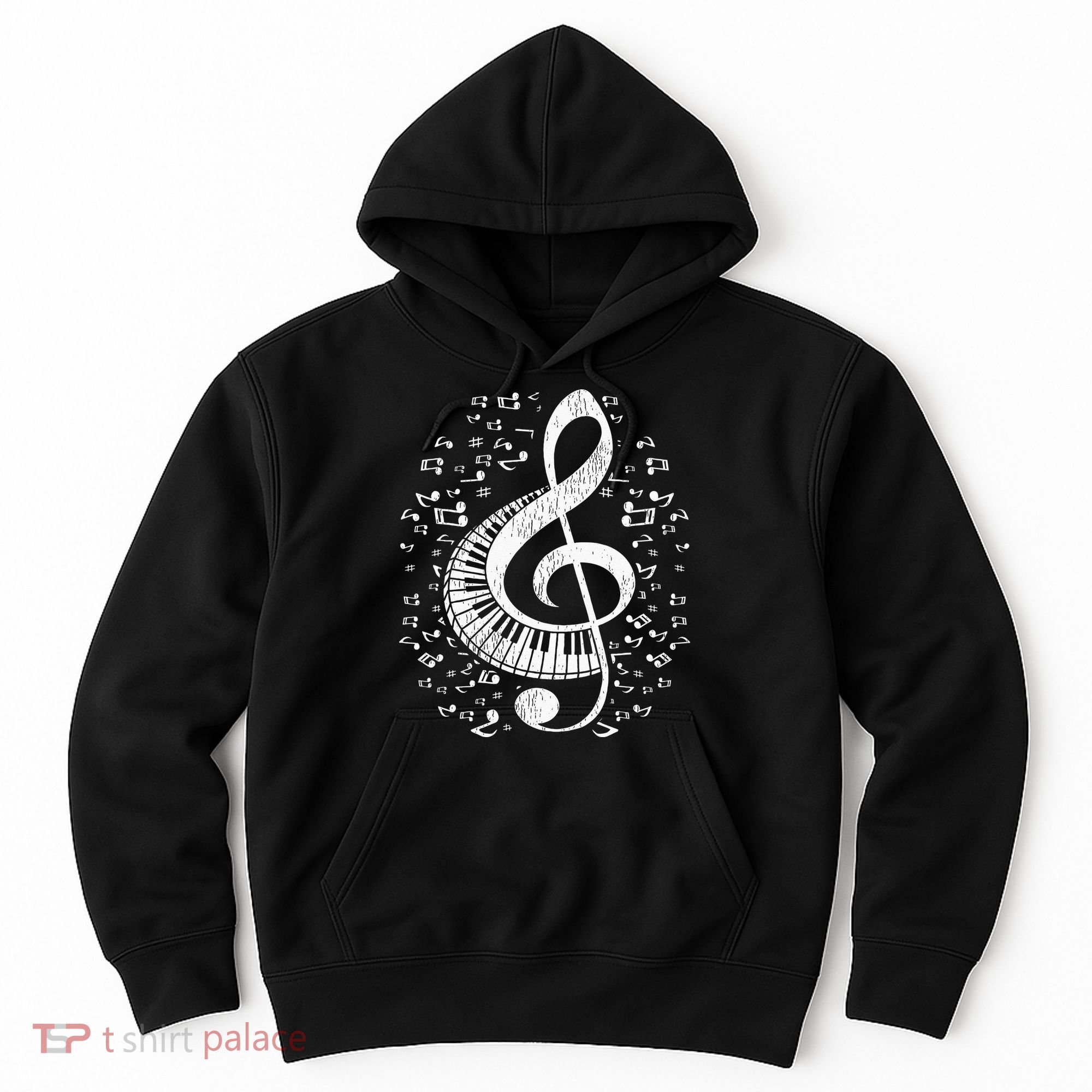 Musician Pianist Music Notes Keyboard Treble Clef Piano Hoodie