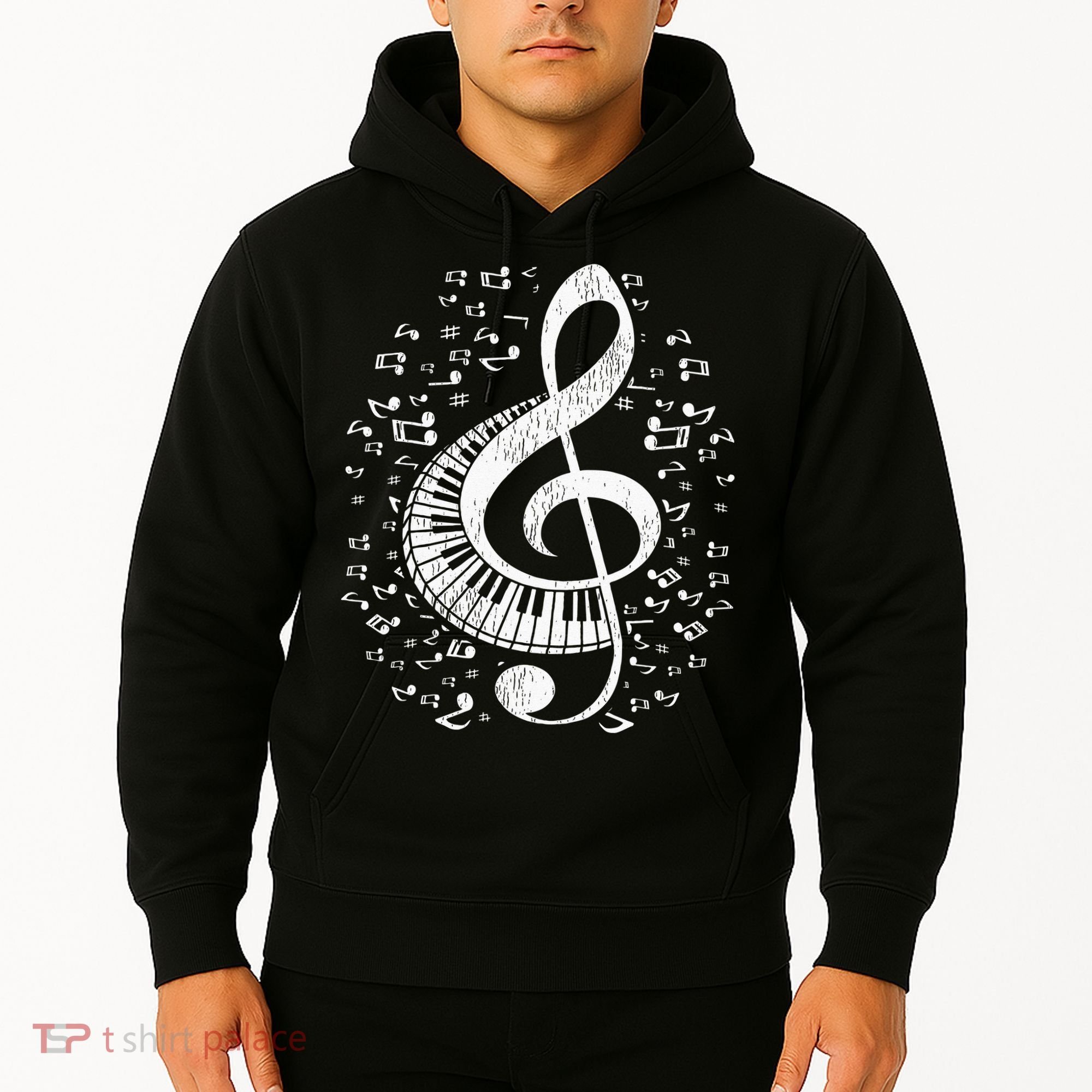 Musician Pianist Music Notes Keyboard Treble Clef Piano Hoodie
