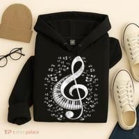 Musician Pianist Music Notes Keyboard Treble Clef Piano Hoodie thumb 4