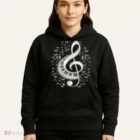 Musician Pianist Music Notes Keyboard Treble Clef Piano Hoodie thumb 5