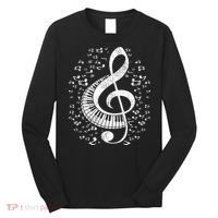 Musician Pianist Music Notes Keyboard Treble Clef Piano Long Sleeve Shirt thumb 0