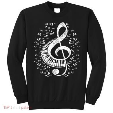 Musician Pianist Music Notes Keyboard Treble Clef Piano Sweatshirt