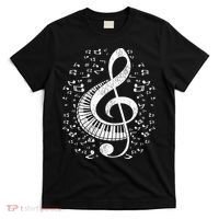 Musician Pianist Music Notes Keyboard Treble Clef Piano T-Shirt thumb 0