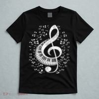 Musician Pianist Music Notes Keyboard Treble Clef Piano T-Shirt thumb 5