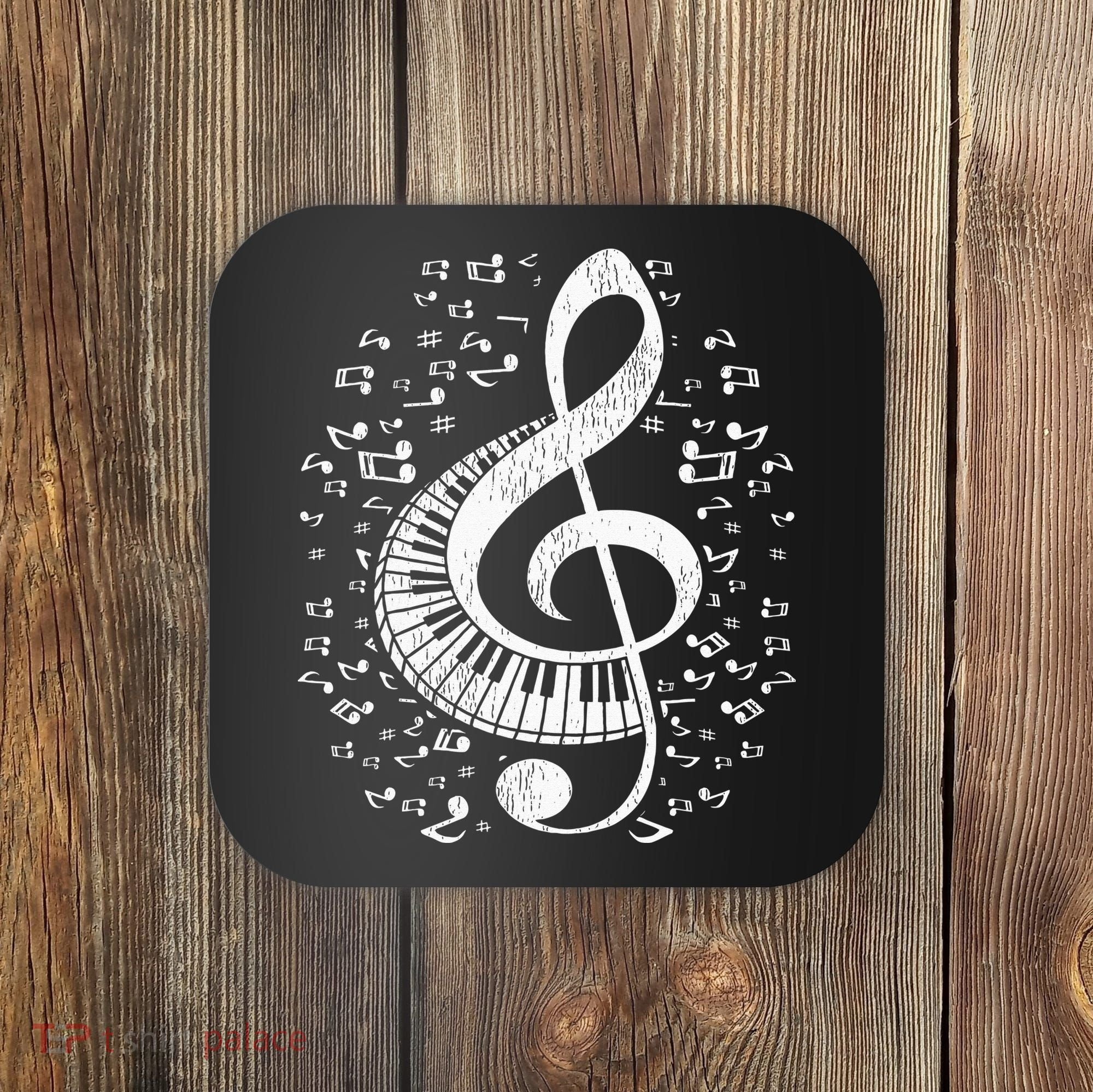 Musician Pianist Music Notes Keyboard Treble Clef Piano Coaster