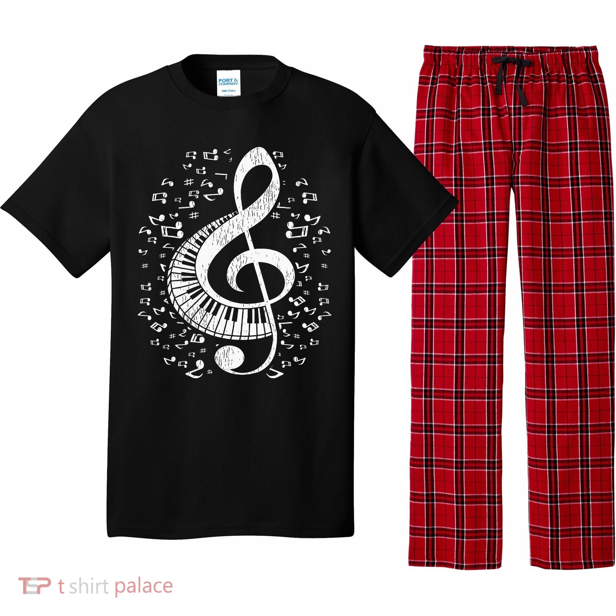 Musician Pianist Music Notes Keyboard Treble Clef Piano Pajama Set