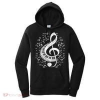 Musician Pianist Music Notes Keyboard Treble Clef Piano Women's Hoodie thumb 0