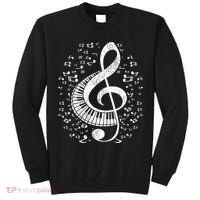 Musician Pianist Music Notes Keyboard Treble Clef Piano Tall Sweatshirt thumb 0