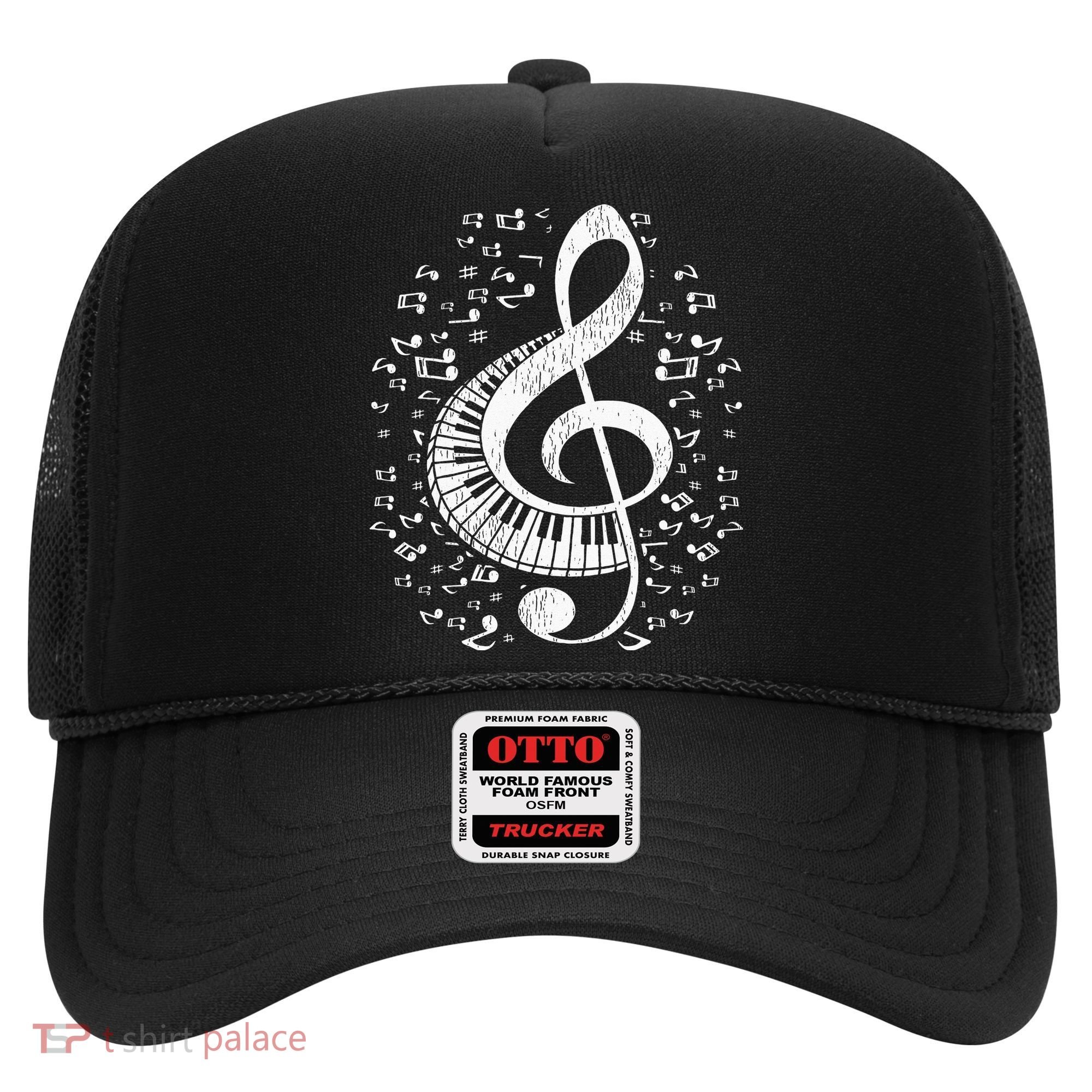 Musician Pianist Music Notes Keyboard Treble Clef Piano Hat