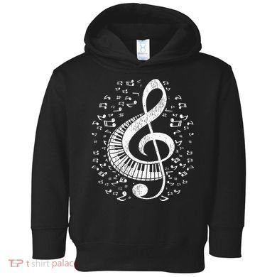 Musician Pianist Music Notes Keyboard Treble Clef Piano Toddler Hoodie