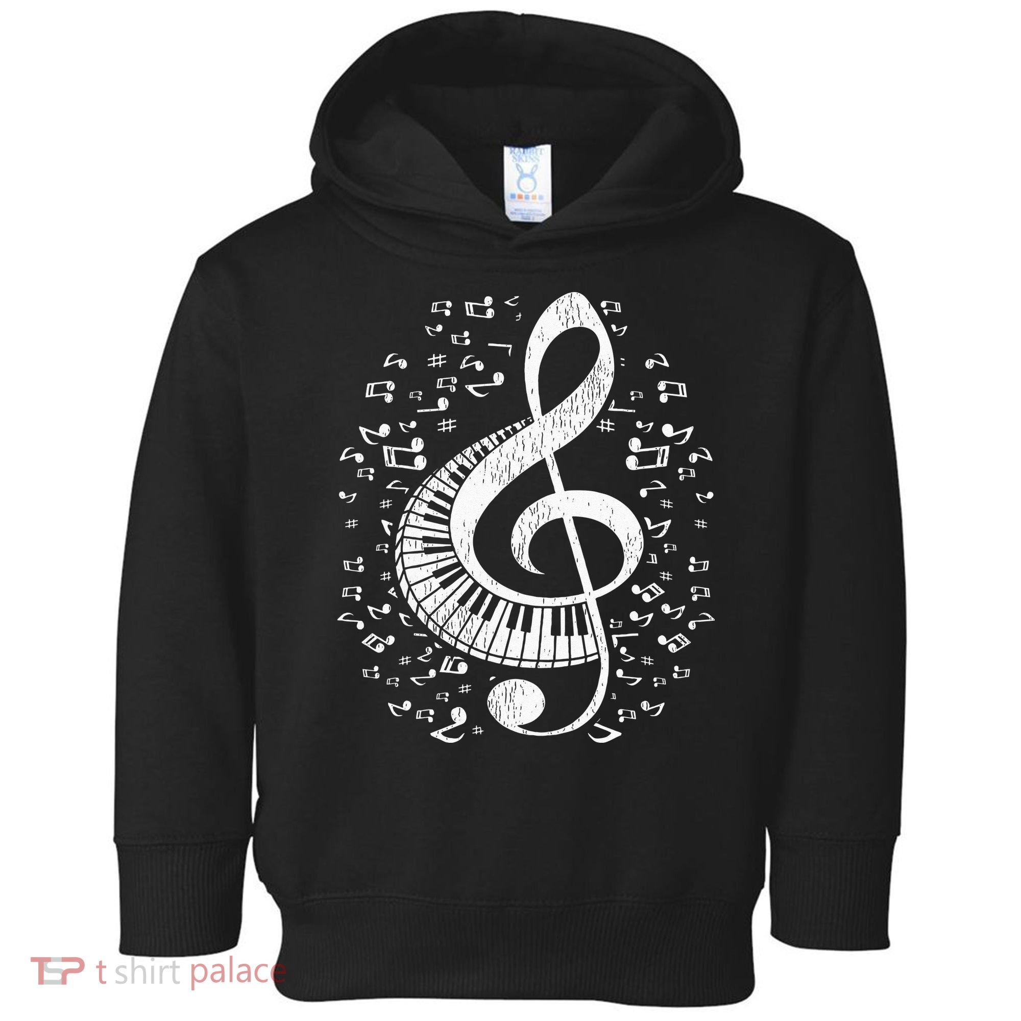 Musician Pianist Music Notes Keyboard Treble Clef Piano Toddler Hoodie
