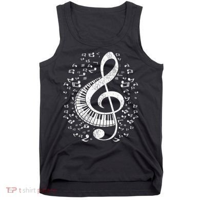 Musician Pianist Music Notes Keyboard Treble Clef Piano Tank Top