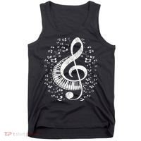 Musician Pianist Music Notes Keyboard Treble Clef Piano Tank Top thumb 0
