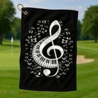 Musician Pianist Music Notes Keyboard Treble Clef Piano Golf Towel thumb 1