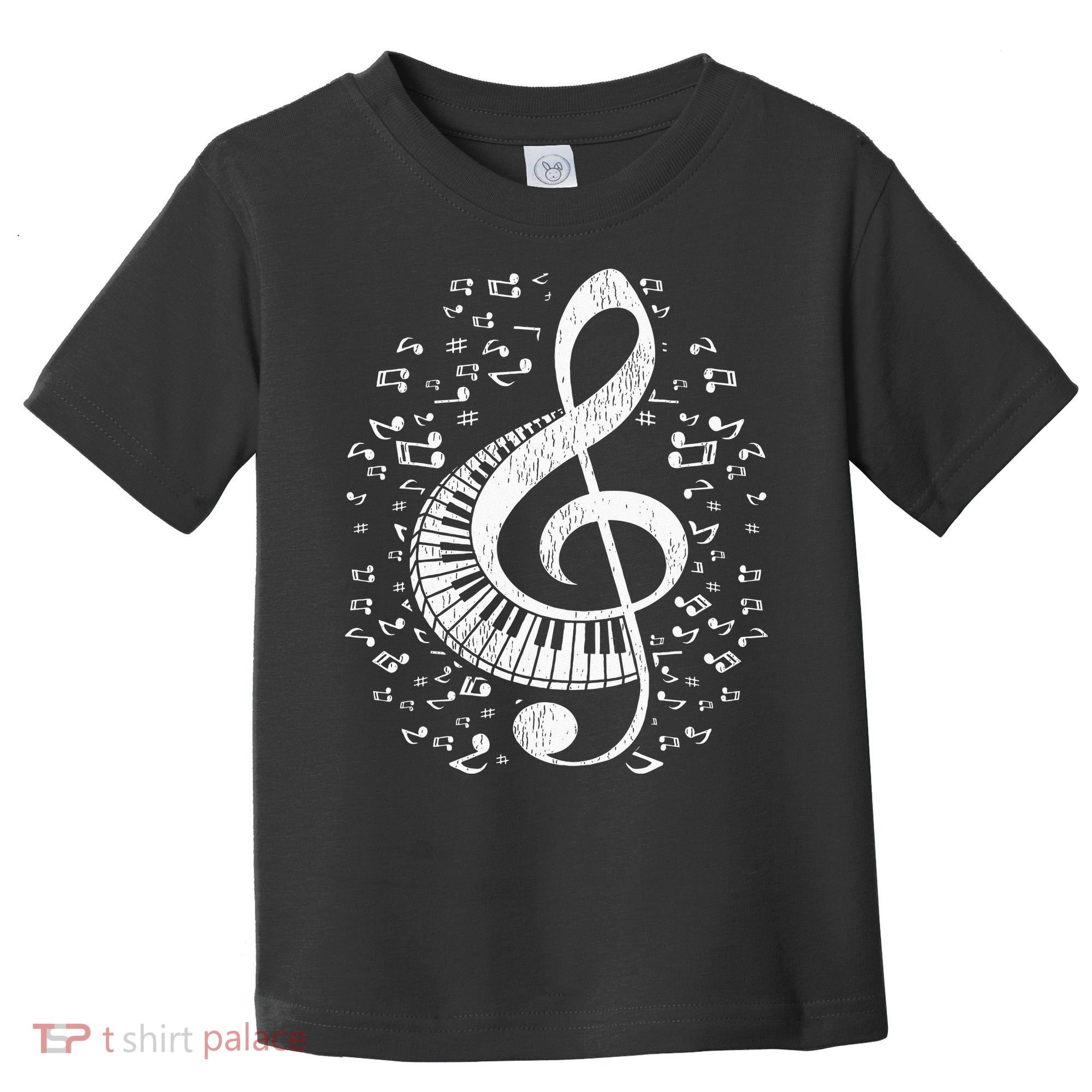 Musician Pianist Music Notes Keyboard Treble Clef Piano Toddler T-Shirt
