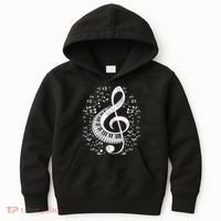 Musician Pianist Music Notes Keyboard Treble Clef Piano Kids Hoodie thumb 0
