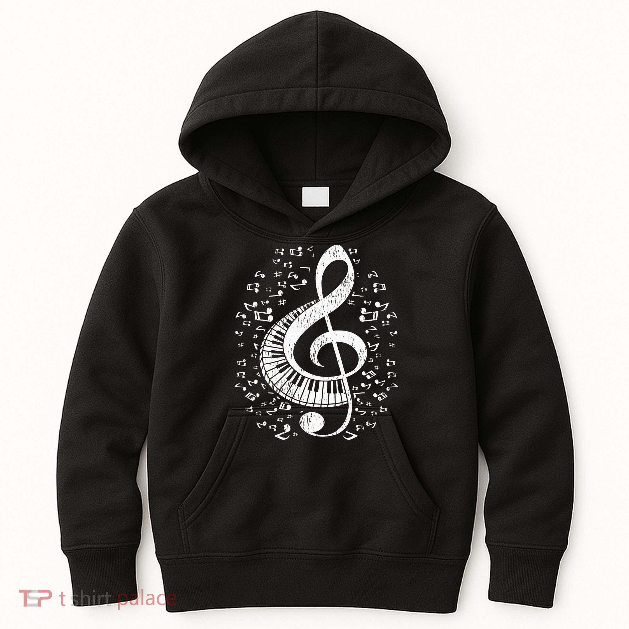 Musician Pianist Music Notes Keyboard Treble Clef Piano Kids Hoodie
