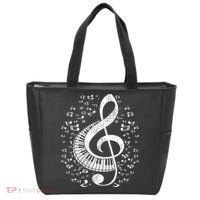 Musician Pianist Music Notes Keyboard Treble Clef Piano Tote Bag thumb 0