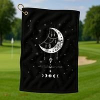 Moon Phases Magic Harmony Alchemy Astrology Gift Golf Towel thumb 1