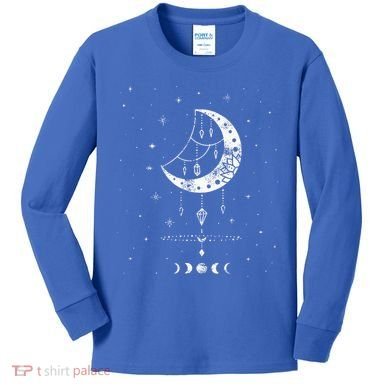 Moon Phases Magic Harmony Alchemy Astrology Gift Kids Long Sleeve Shirt